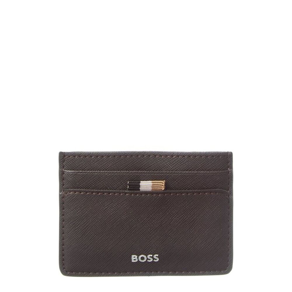 Hugo Boss Zair Leather Card Case, Brown